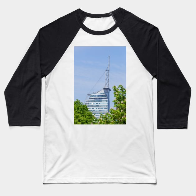 Atlantic Sail City Hotel, harbor, Havenwelten, Bremerhaven, Bremen, Germany Baseball T-Shirt by Kruegerfoto